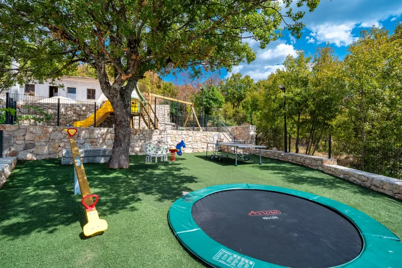 Trampoline and garden play area